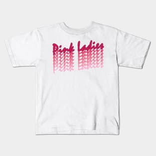 Pink Ladies // Retro Text Design Kids T-Shirt